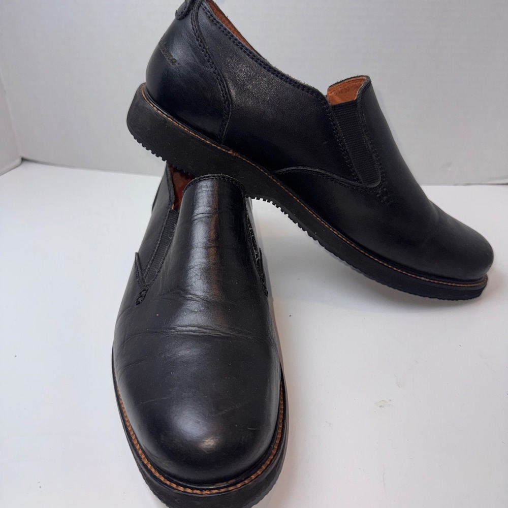 Tommy Bahama Eaton Slip On Shoes Mens 9.5 Black Leather Loafers TFM00140